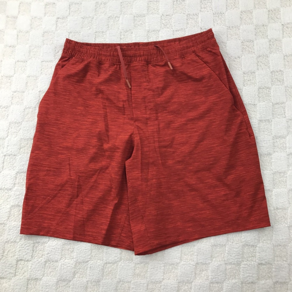 Lululemon T.H.E. Shorts Mens Large Lined Heather Orange Magma Running Gym 9"